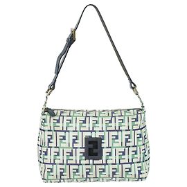 Borsa Fendi Mamma Baguette Zucca Jacquard Velvet Medium