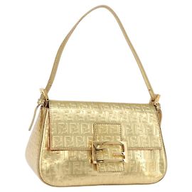 Bolsa Fendi Mamma Baguette em lona Zucchino