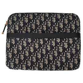 Pouch Christian Dior Oblique in tela jacquard