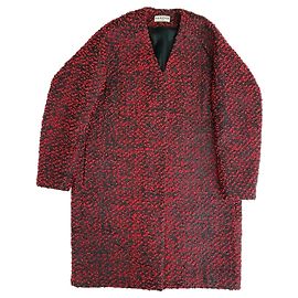 Balenciaga Abrigo de lana texturizada rojo y negro