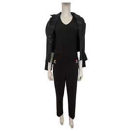 Pantalones Joseph Ribkoff negros con detalles dorados