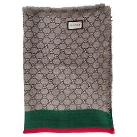 Cachecol Gucci GG Supreme em lã com banda Web