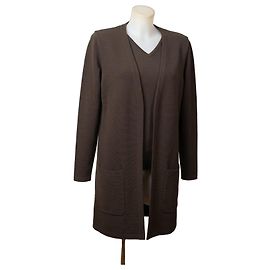 Agnona braunes Cardigan und Pullover Set