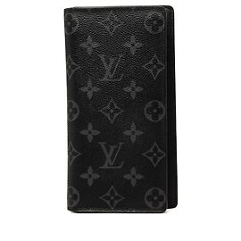 Carteira Longa Louis Vuitton Monogram Eclipse Brazza Preta Pequenas Carteiras