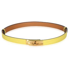 Hermès Jaune Citron Epsom Kelly 18 Belt GHW