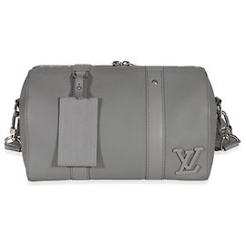 Louis Vuitton Grey Grained Calfskin Aerogram City Keepall