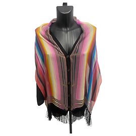 Hermès Seidenstrickgilet Schwarz Bayadère Streifen