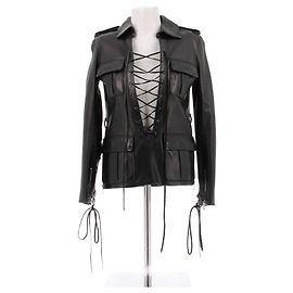 Autre Marque Top in pelle con lacci SAINT LAURENT Nero