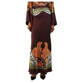 Autre Marque Gonna midi stampata in seta viola - size S