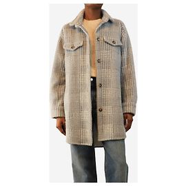 Autre Marque Sobrecamisa de pata de gallo azul y blanca - size UK 6