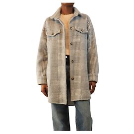 Autre Marque Blue and white Houndstooth shacket - size UK 6