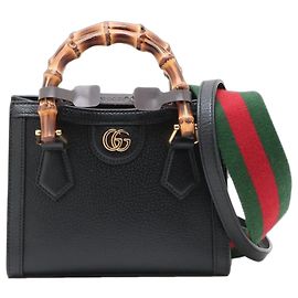 Gucci Bolso 2way Diana de cuero Black Bamboo
