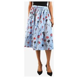 Marni Blauer floraler Midirock - size UK 8