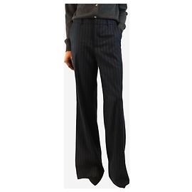 Balmain Pantalones de raya diplomática azul marino - size UK 8