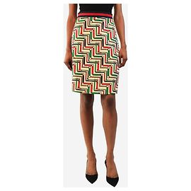 Gucci Falda midi estampada de cadena crema - size UK 8