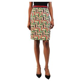 Gucci Midi-Rock mit Kettenprint in Creme - size UK 8