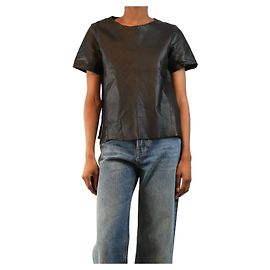 Autre Marque Haut en cuir noir - taille XS