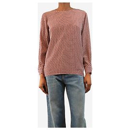 Stella Mc Cartney Blouse imprimée en soie rouge - size UK 4