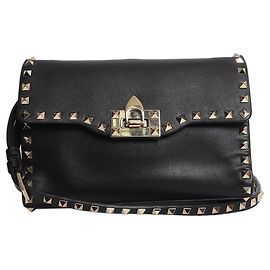 Valentino Schultertasche Rockstud schwarz