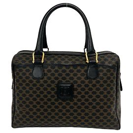 Céline Celine Vintage Macadam Blazon Pattern Handtasche Mini Boston Bag