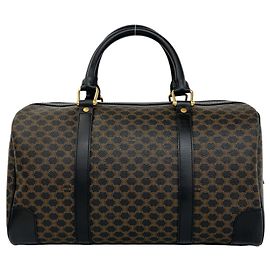 Céline Sac à main Celine Vintage Macadam Blazon Pattern en cuir Mini Boston Bag