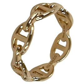 Hermès Anillo Banda Hermes Enchainée en Oro Rosa