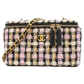 Bolsa de ombro Chanel em tweed multicolorido