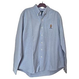 Polo Ralph Lauren Custom Fit Baumwollhemd in Hellblau mit Bleecker Lion Stickerei