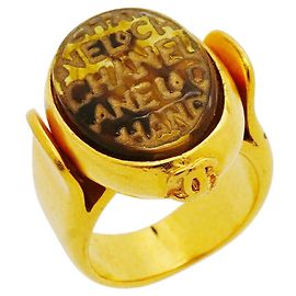Anillo banda Chanel chapado en oro
