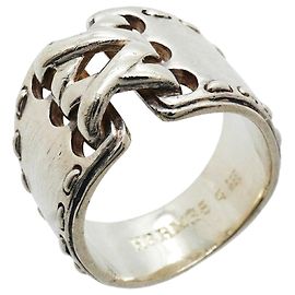 Hermès Hermes Silver Band Ring