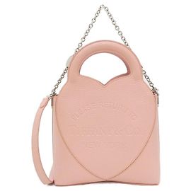 Autre Marque Borsa a mano in pelle rosa Tiffany
