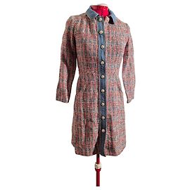 Vestido de tweed multicolor Maje