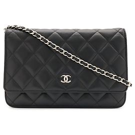 Bolsa de Ombro com Corrente Chanel Matelassé Coco Mark Wallet