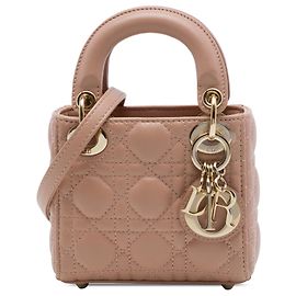 Autre Marque Dior Brown Micro Lambskin Cannage Lady Dior