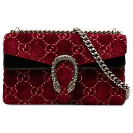 Borsa a tracolla Gucci Dionysus in velluto GG rosso, taglia Medium