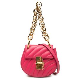 Chloé Pink Nano Quilted Leather Drew Bijou Satchel