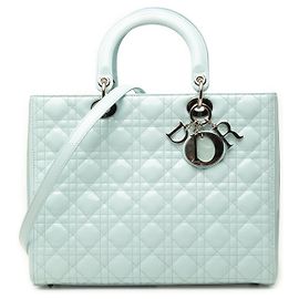 Autre Marque Dior Blue Large Patent Cannage Lady Dior