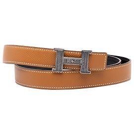 Hermès H Touareg Wendelgürtel aus braunem Epsom