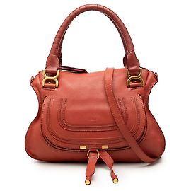 Bolso Satchel Marcie Chloé de piel rojo tamaño Medium