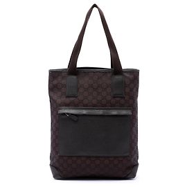 Borsa Tote Gucci in nylon GG marrone