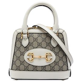 Borsa a mano Gucci Beige Mini GG Supreme Horsebit 1955