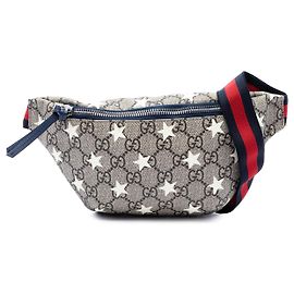 Borsello cintura Gucci Kids GG Supreme Web Stars Beige