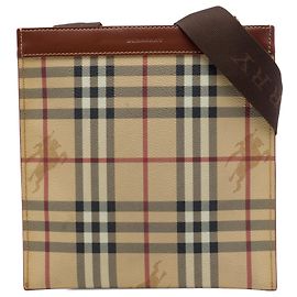 Burberry Beige Haymarket Check Crossbody aus beschichtetem Canvas