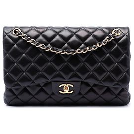 Chanel Black Jumbo Classic Lambskin Double Flap