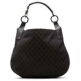 Bolso Hobo Gucci Large GG de denim marrón