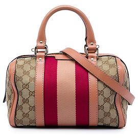 Borsa Boston Gucci Beige Small GG Canvas Web Joy