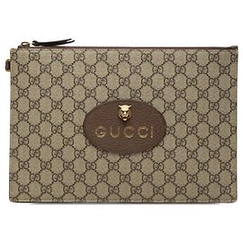 Clutch Gucci Bege GG Supreme Neo Vintage
