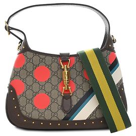 Bolso Jackie 1961 Small GG Supreme con lunares beige Gucci