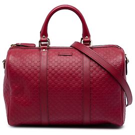 Bolso Boston Gucci Red Medium Microguccissima