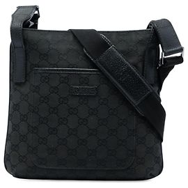Sac bandoulière Gucci en toile GG noire